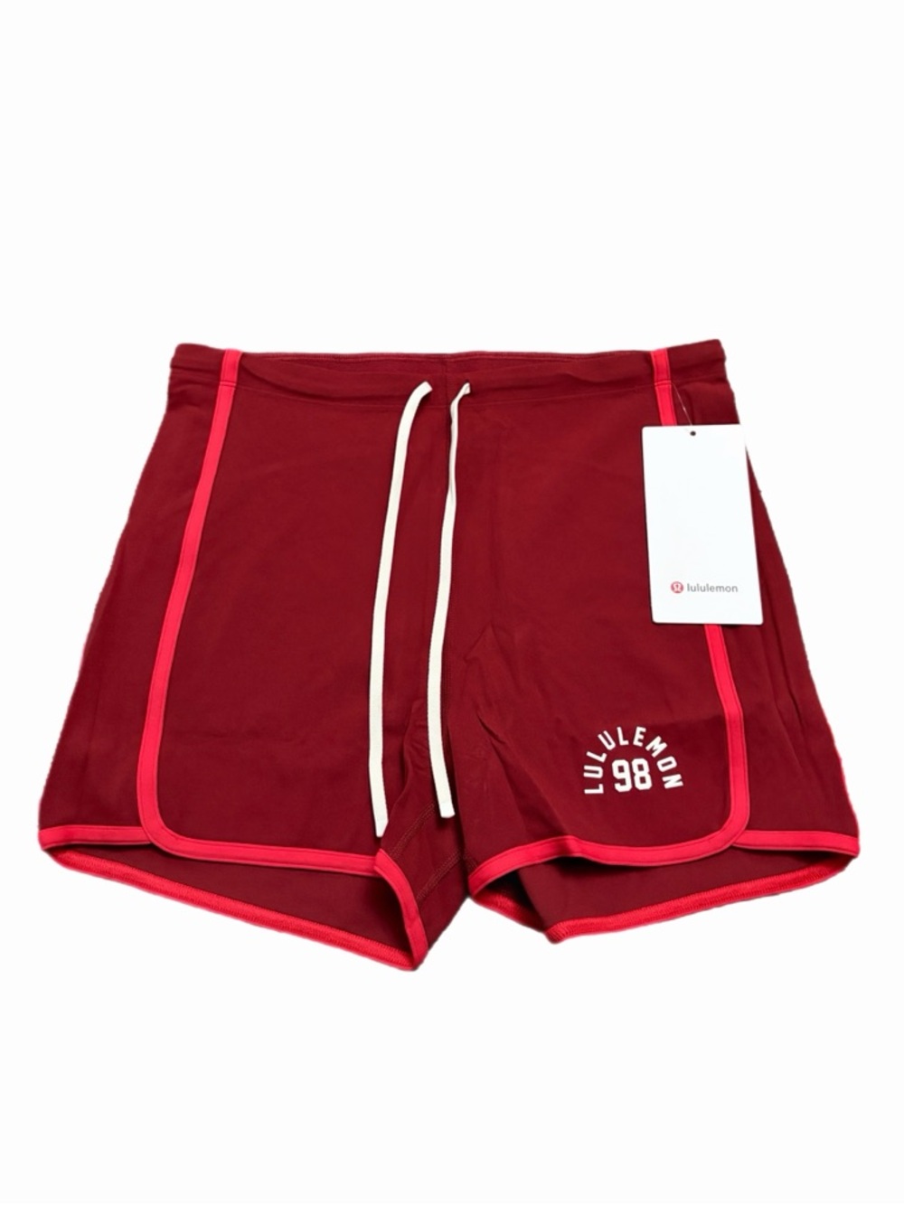 NWT Lululemon Nulu Sporty Trim High-Rise Short *3” (Oxblood/Lululemon Red) 10